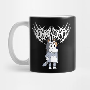 Black Metal Bluey Grandpa Mug